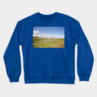 The boatyard at Seaton Sluice Crewneck Sweatshirt